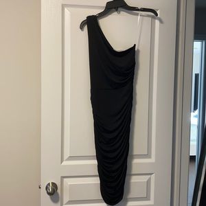 One shoulder black dress, brand new size small
